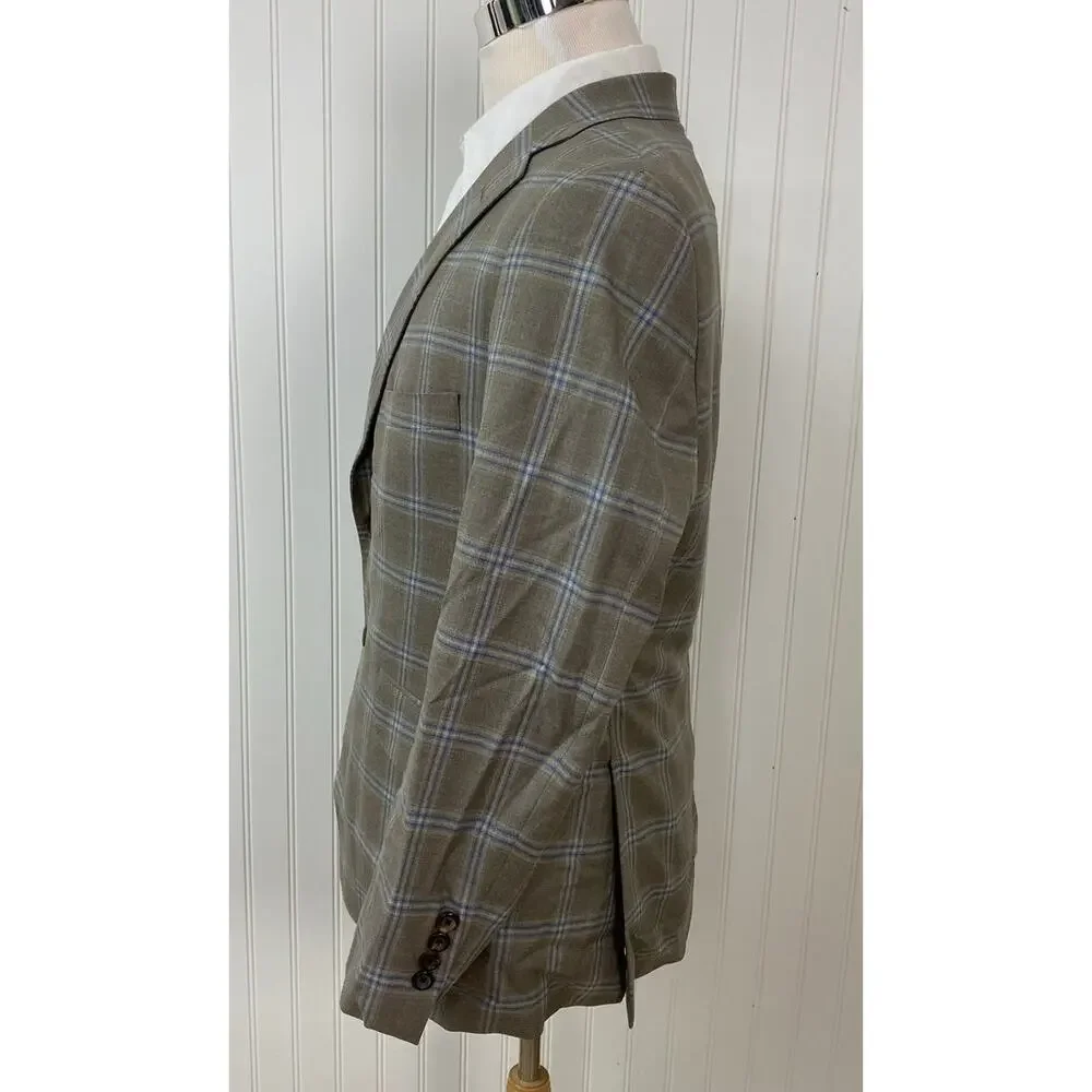 RC by Tom James USA Union Made plaid 2-button suit jacket blazer sport coat 38S